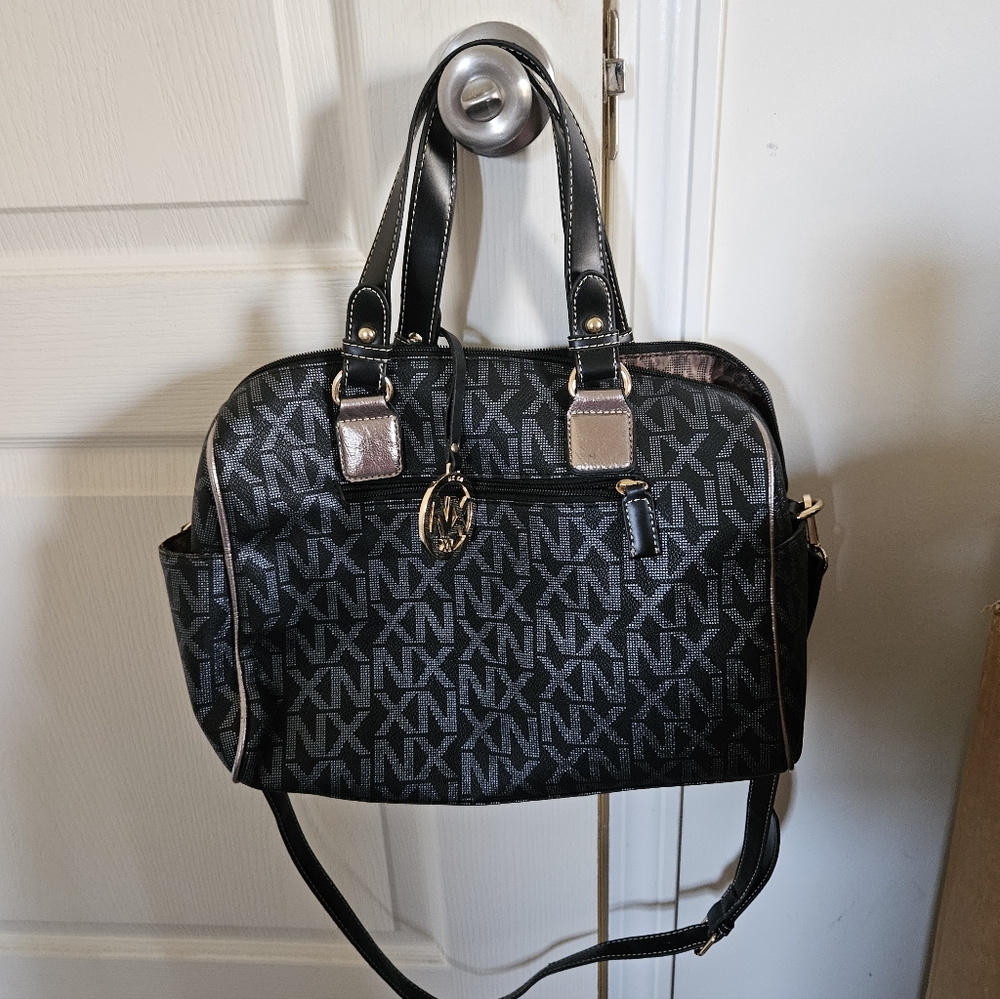 NX Black And Silver Handbag/shoulder Strap 10x13 No Brand, $12